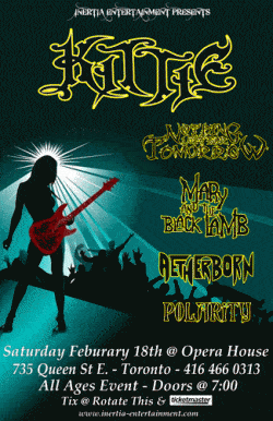 Kittie, Nothing Left For Tomorrow, Mary And The Black Lamb, Aetherborn & Polarity tickets - Toronto, ON - Inertia Entertainment