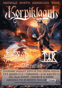Korpiklaani, Moonsorrow, TYR & Metsatoll tickets - Toronto, ON - Inertia Entertainment