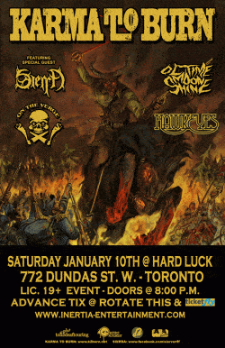 Karma To Burn, Sierra, Ol Time Moonshine, On The Verge & Hawkeyes tickets - Toronto, ON - Inertia Entertainment