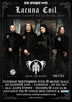 Lacuna Coil, Devil You Know, Starset & Incura tickets - London, On - Inertia Entertainment