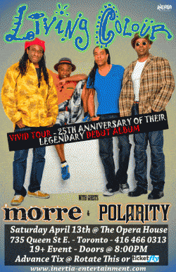 Living Colour, Morre & Polarity tickets - Toronto, ON - Inertia Entertainment
