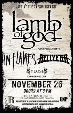 Lamb Of God, In Flames, Hell Yeah & Sylosis tickets - Niagara Falls - New York - Inertia Entertainment