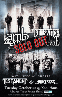 Lamb Of God & Killswitch Engage wsg./Testament & Huntress tickets - Toronto, ON - Inertia Entertainment