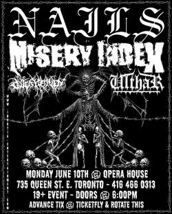 Nails, Misery Index, Outer Heaven & Ulthar tickets - Inertia Entertainment