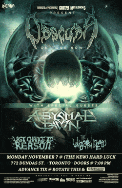 Obscura, Abysmal Dawn, LAst Chance To Reason & The Unborn Dead tickets - Toronto, ON - Inertia Entertainment