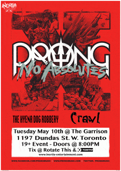 Prong, The Hyena Dog Robbery & Crawl tickets - Toronto, ON. - Inertia Entertainment