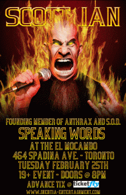 Scott Ian - Speaking Words tickets - Toronto, ON - Inertia Entertainment