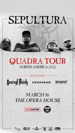 Sepultura - Quadra Tour tickets - Inertia Entertainment