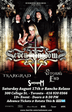 Seven Kingdoms, Tsargrad, Storm's End & Santuarium tickets - Toronto, ON - Inertia Entertainment