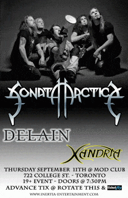 Sonata Arctica, Delain & Xandria tickets - Toronto, ON - Inertia Entertainment
