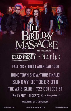 The Birthday Massacre, Dead Posey & Korine October 9 2022 Toronto