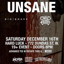 UNSANE, Big Brave, Child Bite & Ancress tickets - Inertia Entertainment