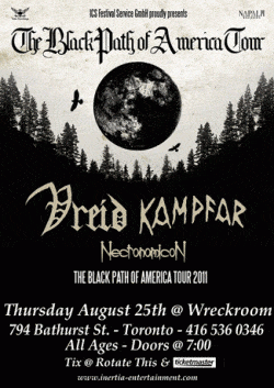 Vreid, Kampfar & Necronomicon tickets - Toronto, ON - Inertia Entertainment