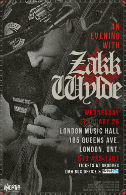 An Evening With Zakk Wylde tickets - London Ont. - Inertia Entertainment