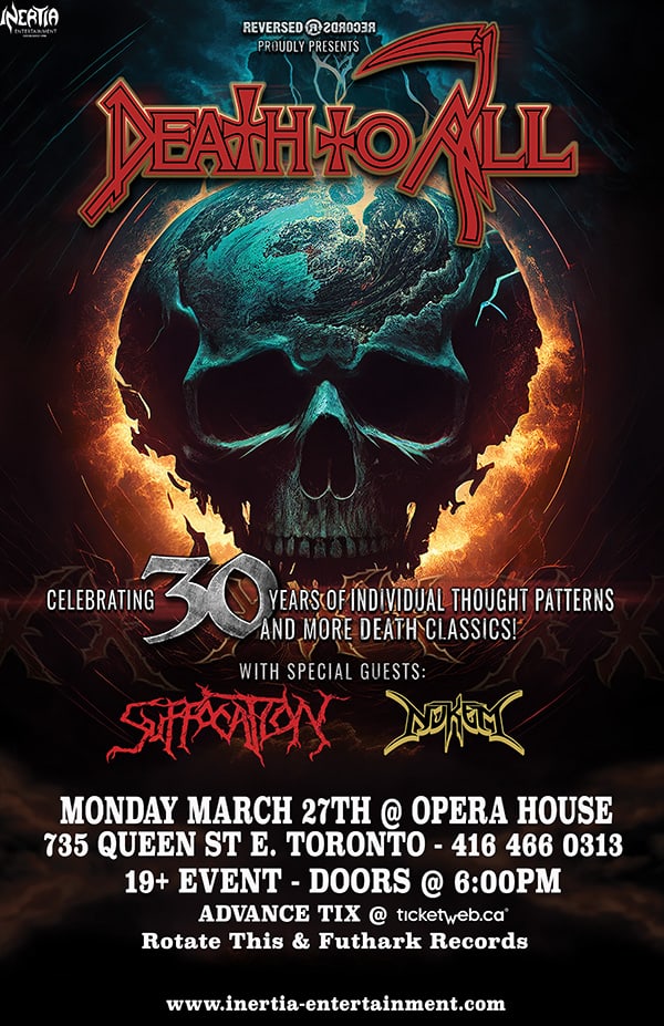 DEATH TO ALL, SUFFOCATION & NUKEM Toronto March 27, 2023