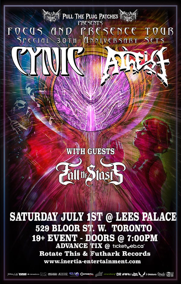 Cynic & Atheist - Focus and Presence Tour tickets Toronto July 1, 2023 Inertia Entertainment