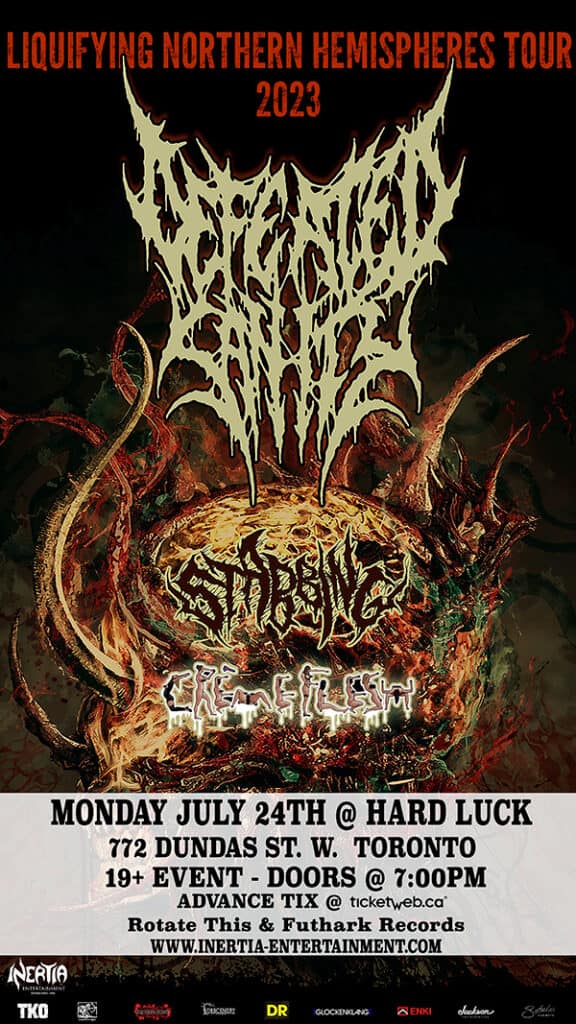 Defeated Sanity, Stabbing, Creme Flesh Toronto