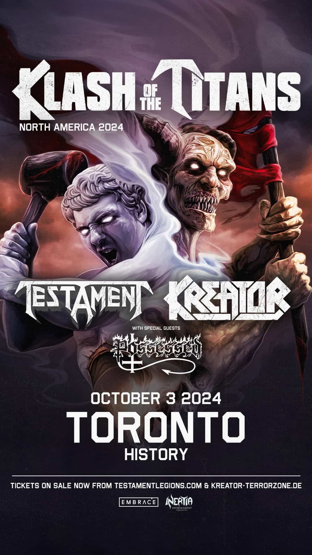 Testament - Kreator - Klash of The Titans - wsg. Possessed tour