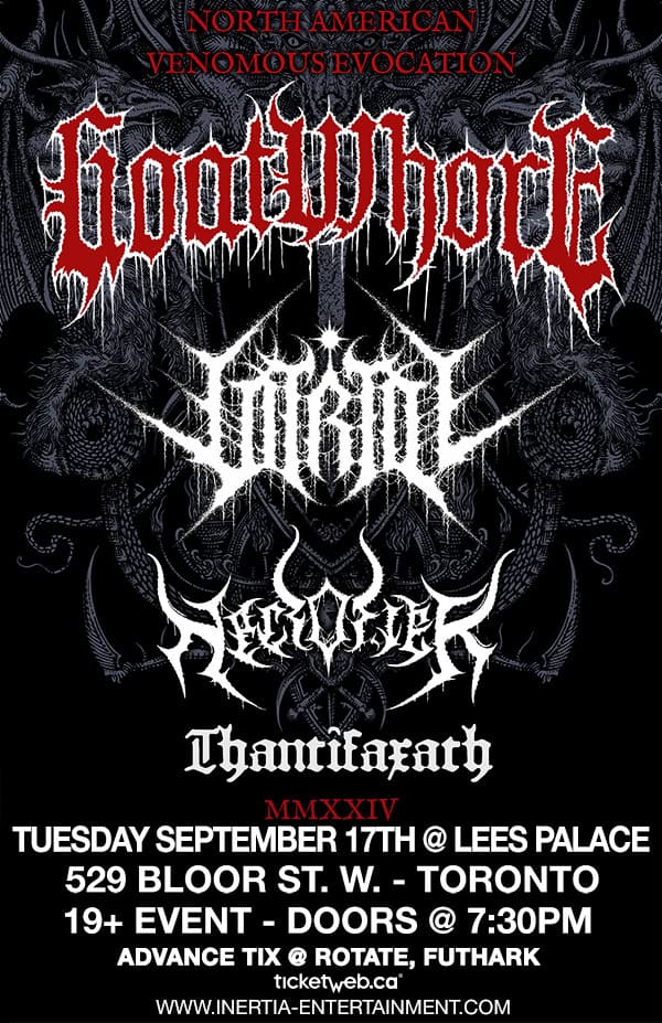 Goatwhore, Vitriol, Necrofier & Thantifaxath tour