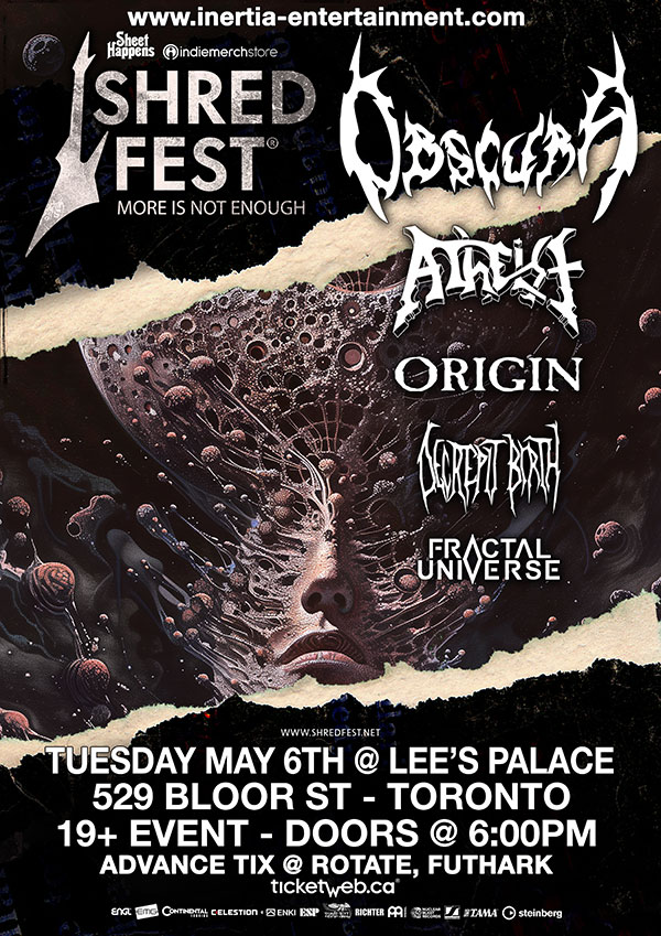 Obscura - Shred Fest 2025 - W/Athiest & More tour