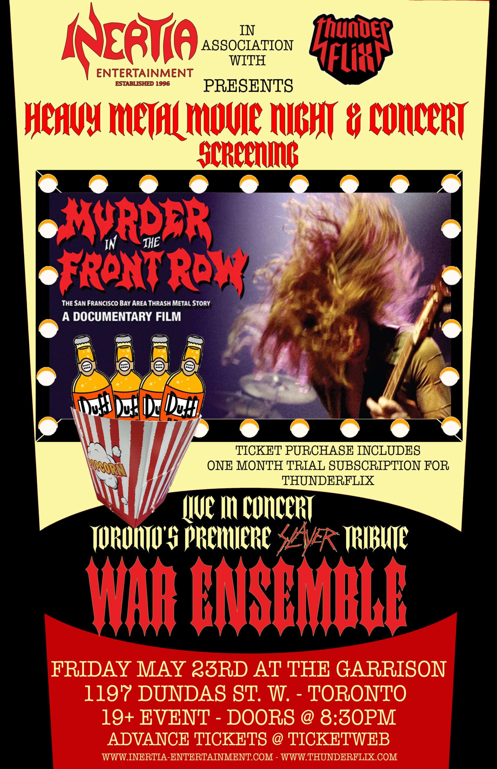 Metalhead's go to the movies - Screening: Murder in the Front Row, Live Performance with War Ensemble tour