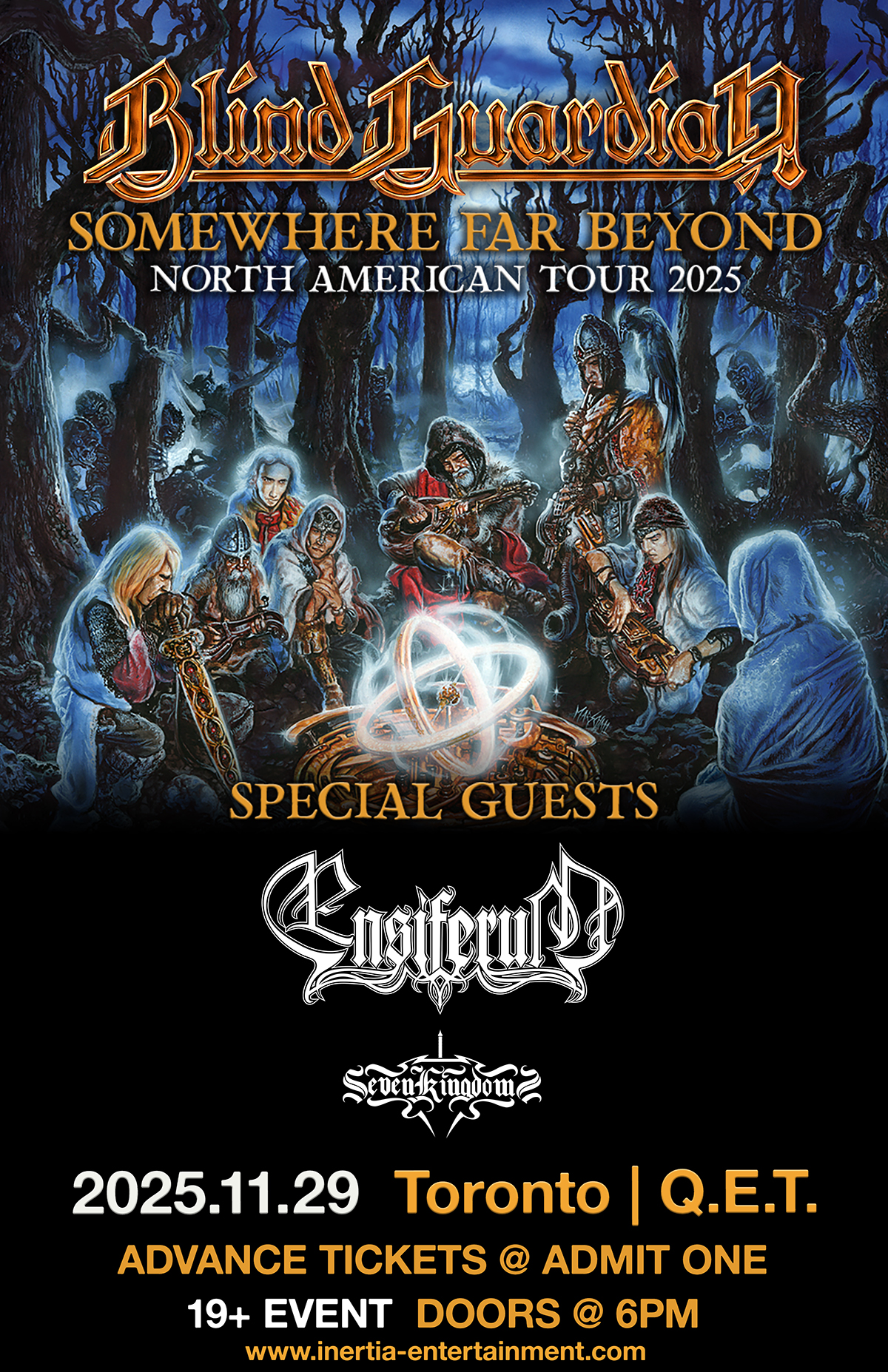 BLIND GUARDIAN SOMEWHERE FAR BEYOND TOUR w/Ensiferum & Seven Kingdoms tour