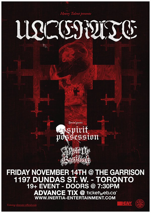 Ulcerate, Spirit Possession & Apple Of Basilisk tour