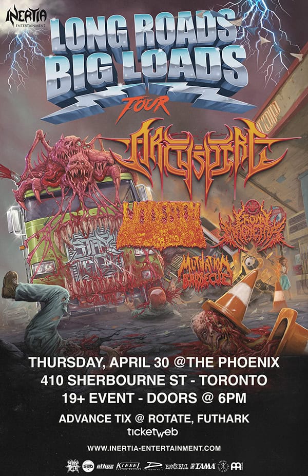 ARCHSPIRE - Long Roads Big Loads Tour - W/Undeath, Crown Magnetar and Mutilation Barbecue tour
