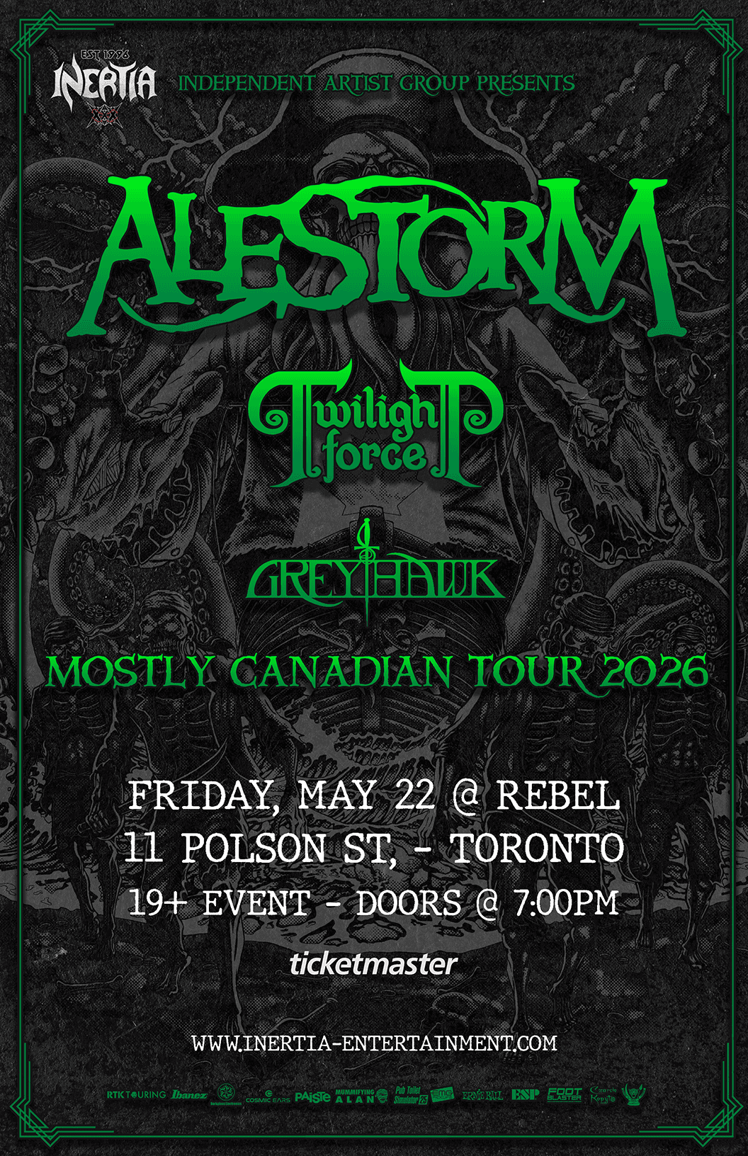Alestorm - MOSTLY CANADIAN TOUR 2026 - w/Twilight Force & Greyhawk tour