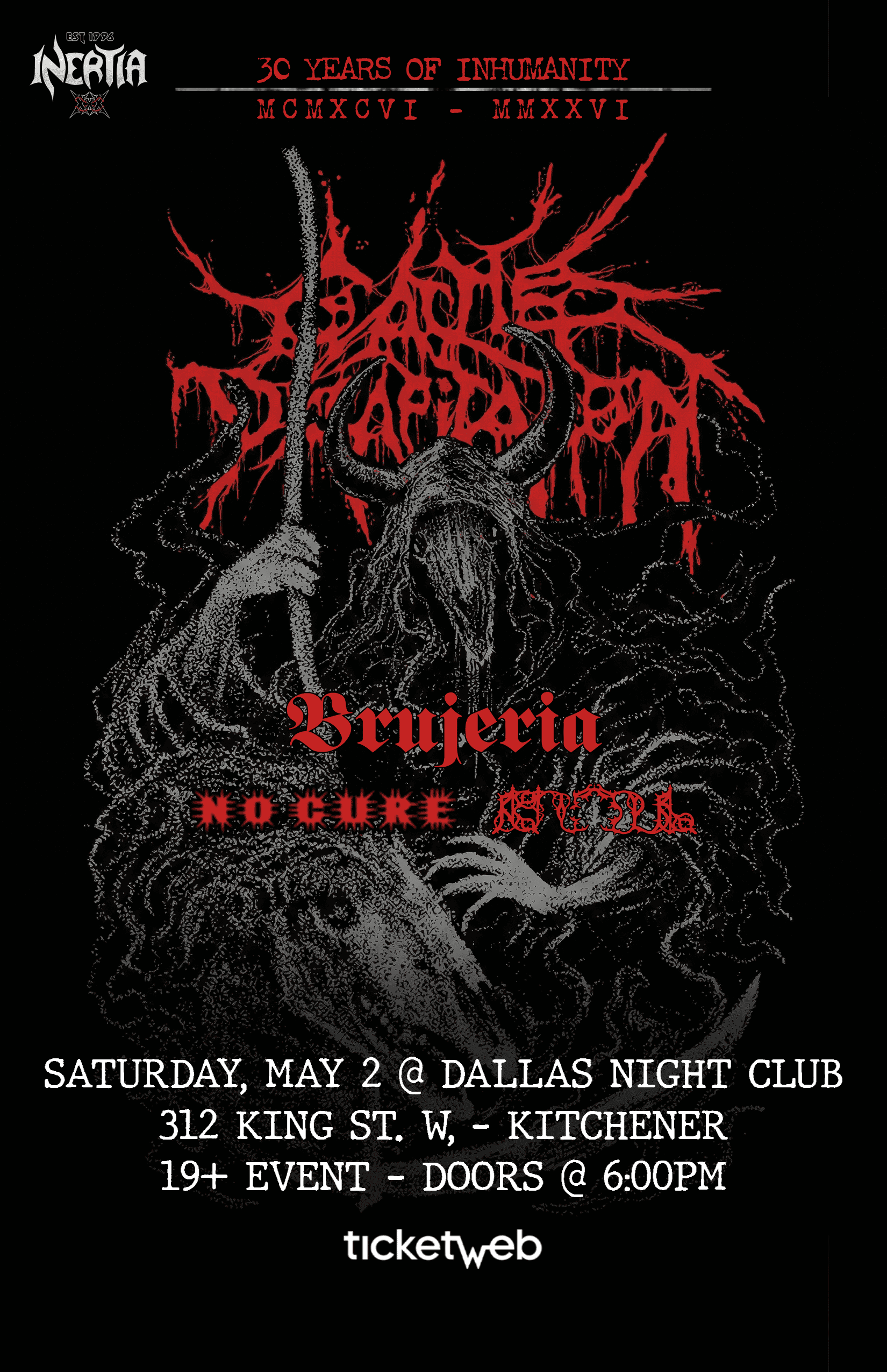 Cattle Decapitation - 30 YEARS OF INHUMANITY w/Brujeria, No Cure & Knoll tour