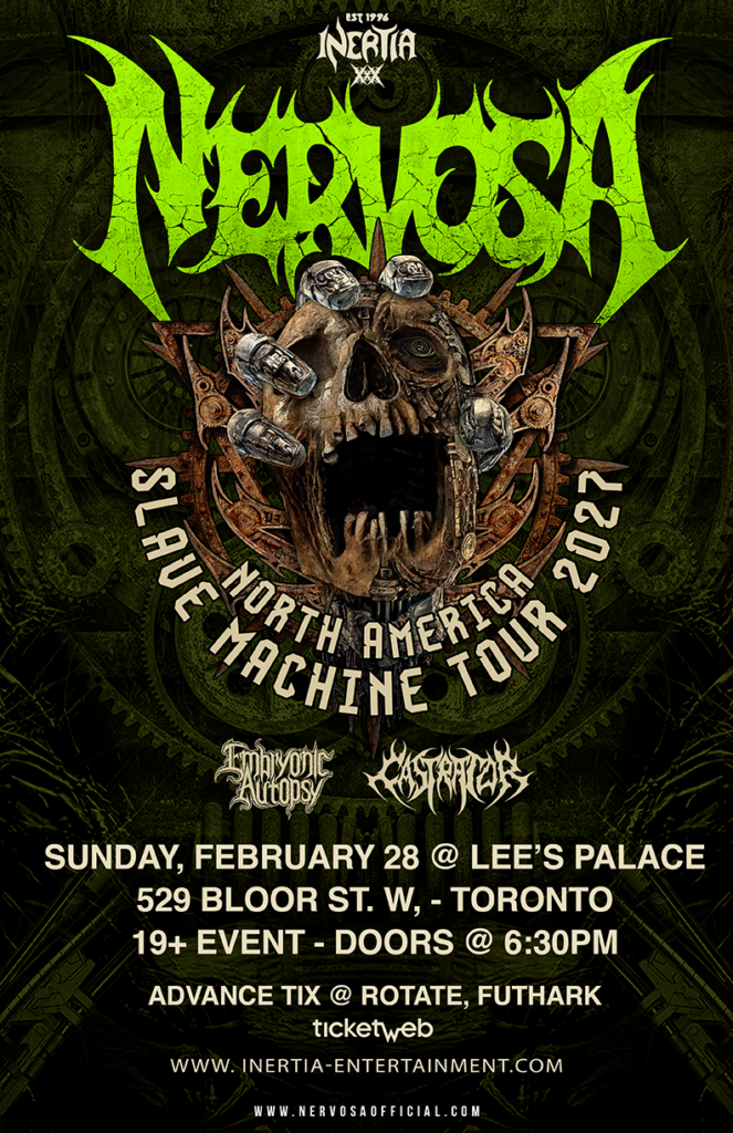 Nervosa - Slave Machine Tour - w/Castrator & Embryonic Autopsy tour